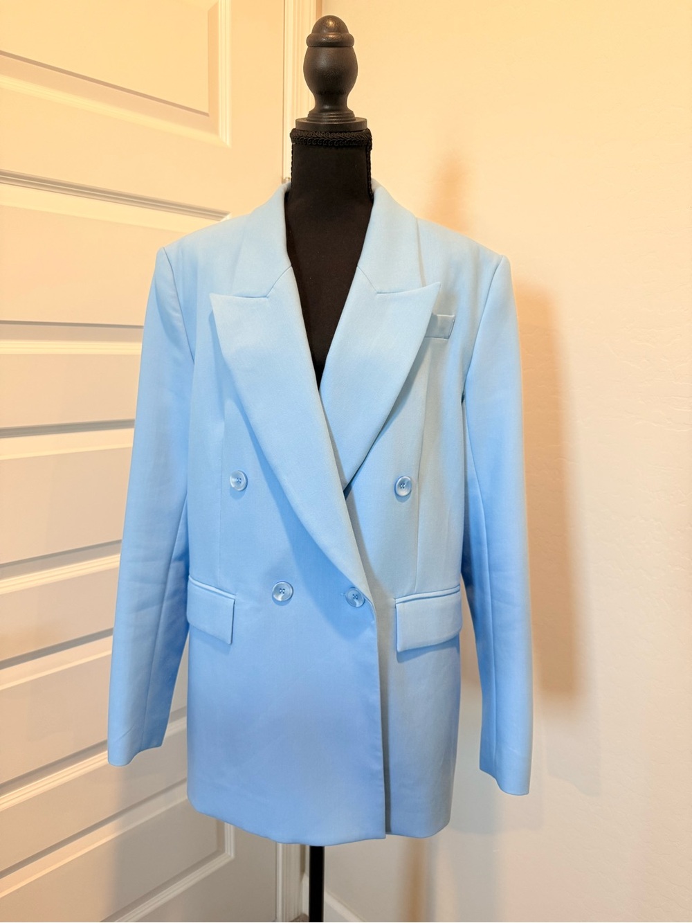 CUE Australia Double Breasted Oversized Style Blazer Powder Blue (AUS 12/US 10)